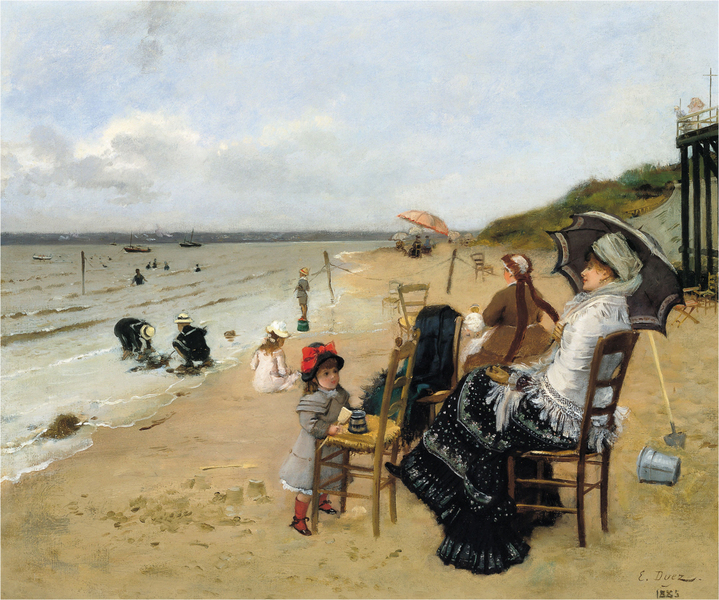 Ernest-Ange Duez - Mother and Daughter on the Beach
