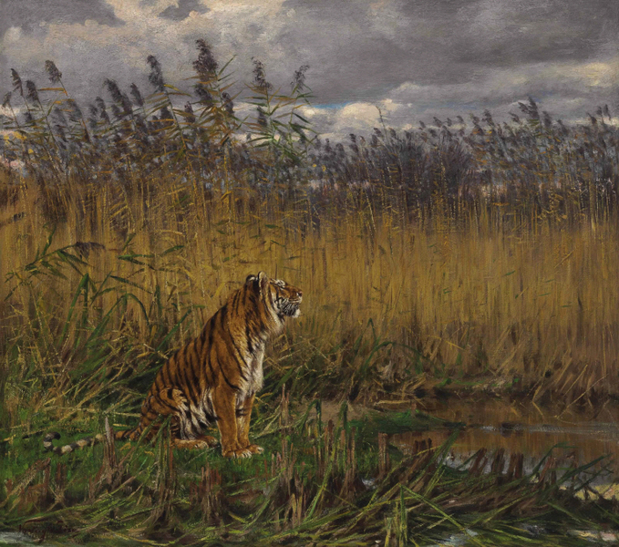 Géza Vastagh - A Tiger in a Landscape