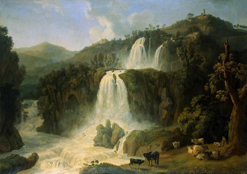 Jacob Philipp Hackert - Waterfall-1