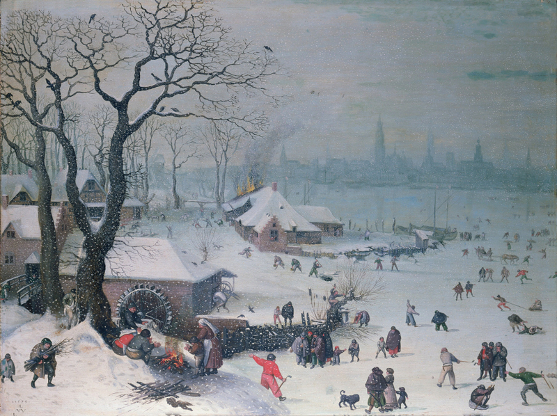 Lucas van Valckenborch - Winter Landscape with Snowfall near Antwerp