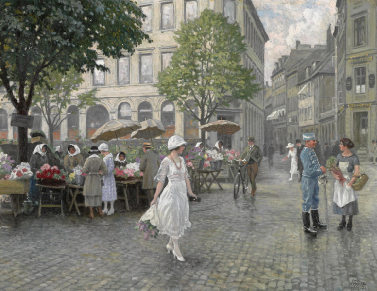 Paul Gustave Fischer - Højbro Plads, København  1860-1934
