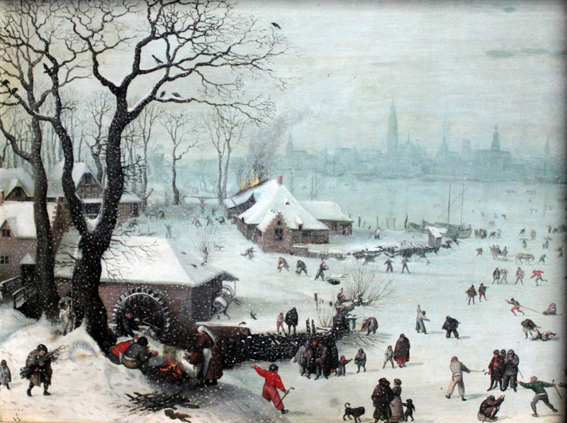 Pedro Figari - Valckenborch Winterlandschaft bei Antwerpen mit Schneefall anagoria(1861-1938)