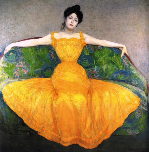 Max Kurzweil - Woman in a Yellow Dress. Oil on canvas, 1899
