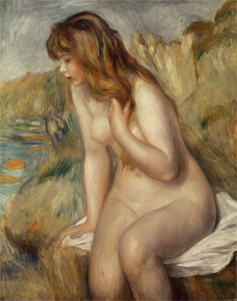 Pierre-Auguste Renoir - Bather seated on a rock