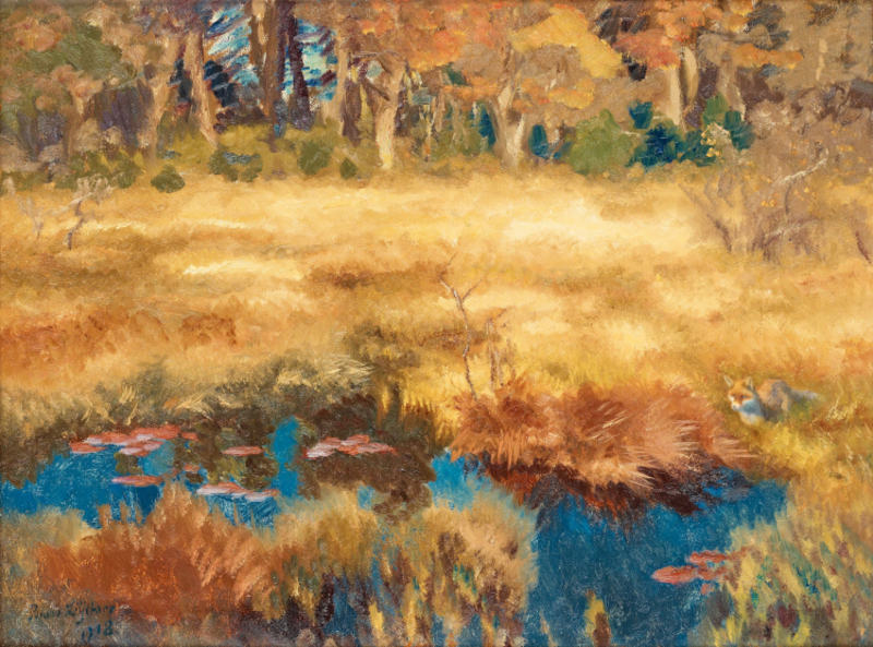 Bruno Liljefors - Autumn landscape with fox