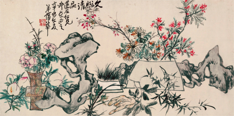 Pu Hua (1832-1911) - NEW YEAR BLESSINGS 60.2 by 121-jason