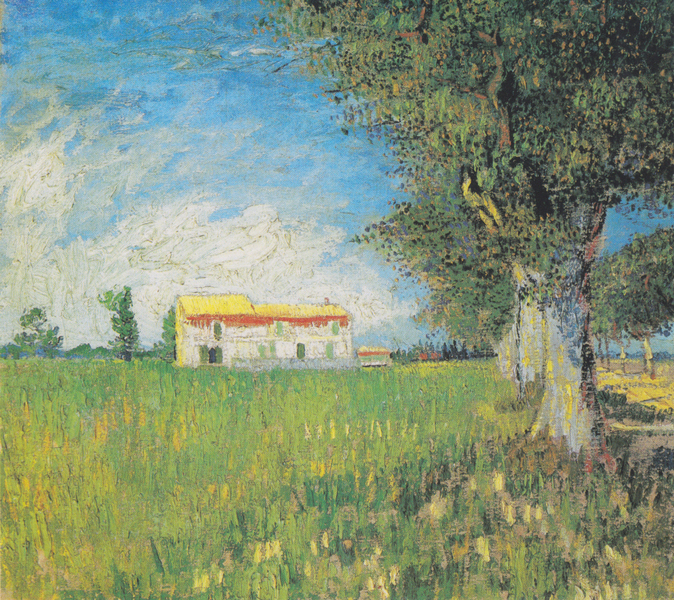Vincent van Gogh - Bauernhaus in einem Weizenfeld