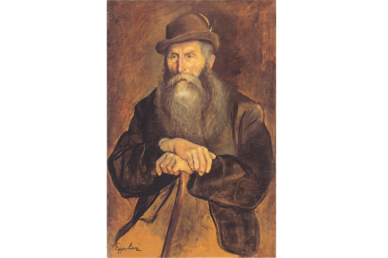 Albin Egger-Lienz - Bildnis eines Mannes (Kniestück)  1868-1926