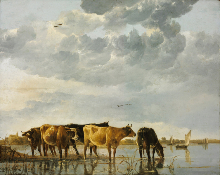 Aelbert Cuyp - Cows in a River