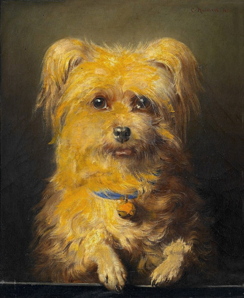 Carl Reichert - Hundeporträt 1871