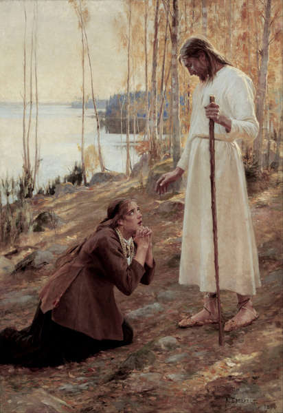 Albert Edelfelt - Christ and Mary Magdalene, a Finnish Legend