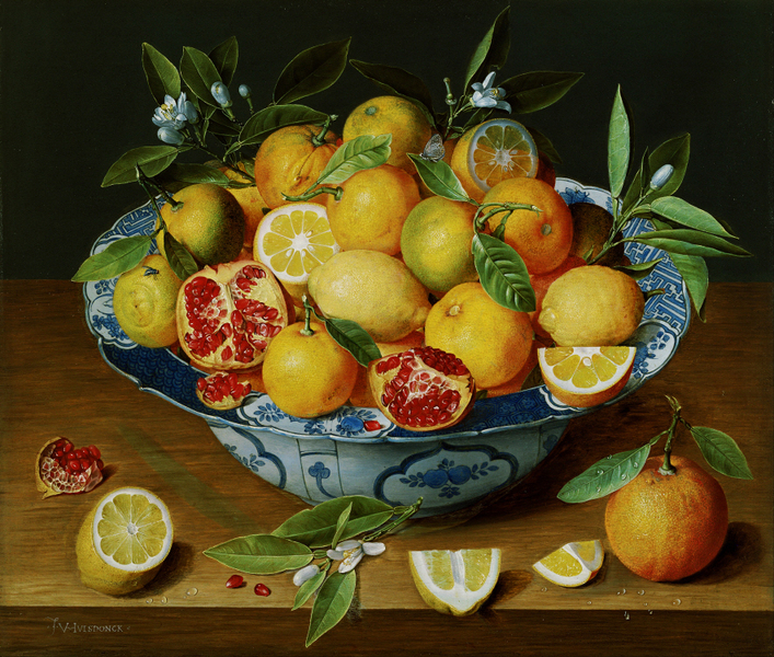 Jacob van Hulsdonck - Still Life with Lemons, Oranges and a Pomegranate